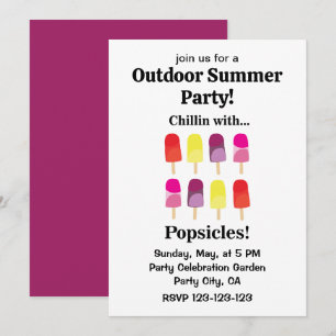 Popsicle Pret Fun Kleurrijk Buiten Zomerfeestje Kaart
