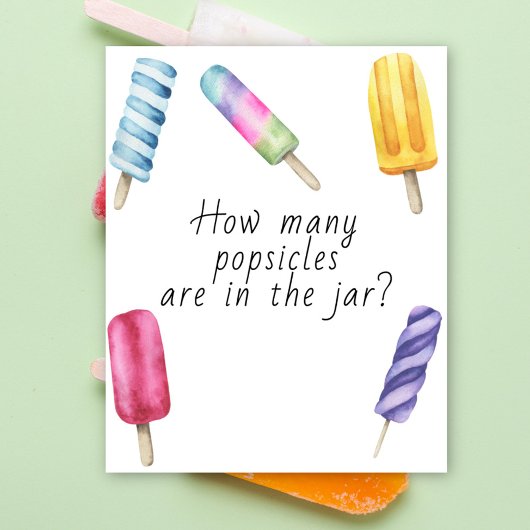 Popsicle - raad eens hoeveel ijslolly's er in de p poster