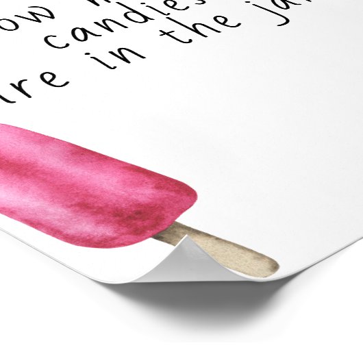 Popsicle - raad eens hoeveel snoepjes er in een po poster (Hoek)