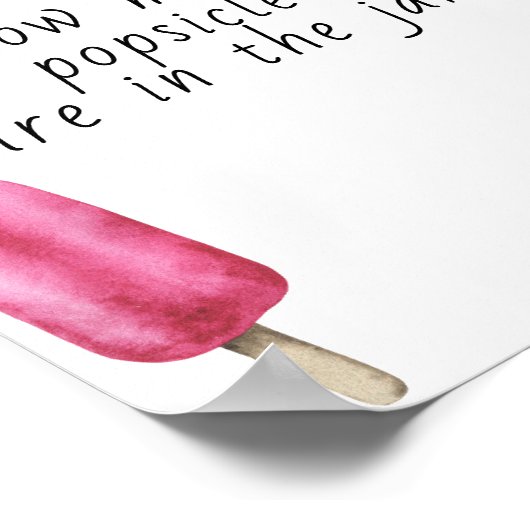 Popsicle - raad hoeveel popsicles er in de pot zit poster (Hoek)