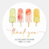 Popsicle Ready to Pop Baby Shower Ronde Sticker (Voorkant)
