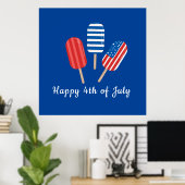 Popsicle rood wit blauw modern minimalistisch poster (Thuiskantoor)