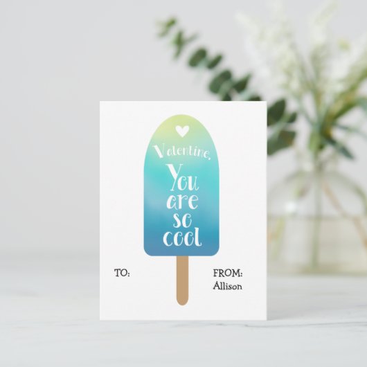 Popsicle School Classroom Valentijn Kaarten voor k Feestdagenkaart (Staand voorkant)