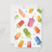 Popsicle She's Ready to Pop Baby shower Welkom Bedankkaart (Achterkant)