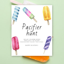 Popsicle - speen zoektocht baby shower spel poster