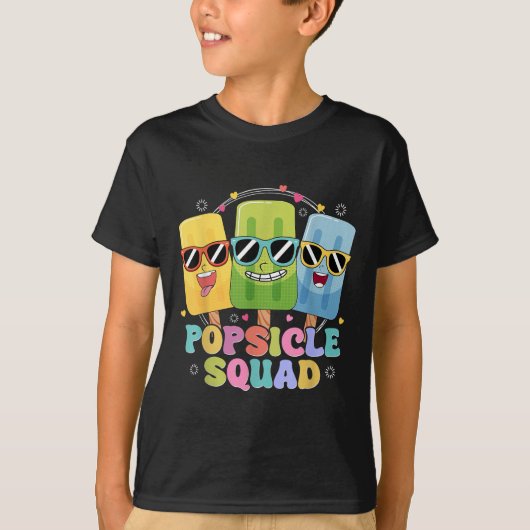 Popsicle Squad Sungl Funny Icecream Zomervakantie T-shirt (Voorkant)