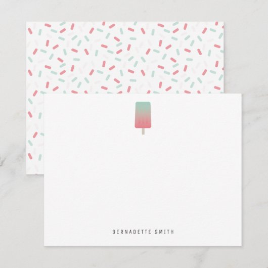 Popsicle Stationery Note Kaart Notitiekaartje (Voorkant / Achterkant)