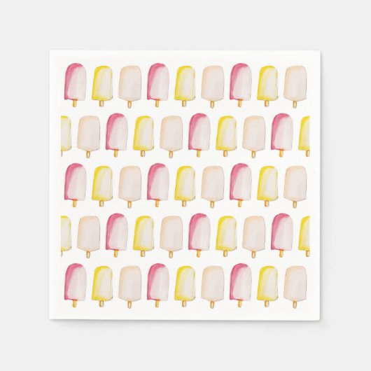 Popsicle Sticks Colorful Pastel Summer Pattern Servet (Voorkant)