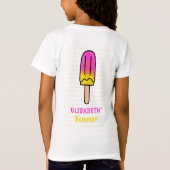 Popsicle Summer Fun Roze Geel Meisje T-shirt (Achterkant)