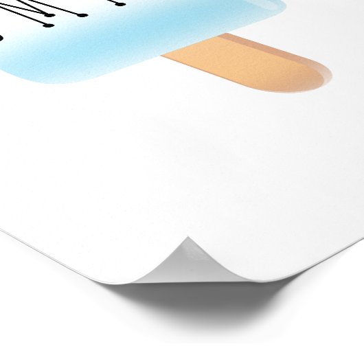 Popsicle Summer met Red en Blue Poster (Hoek)