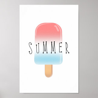 Popsicle Summer met Red en Blue Poster