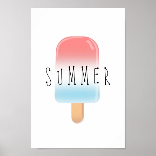 Popsicle Summer met Red en Blue Poster (Voorkant)