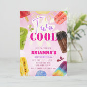 Popsicle Twee Cool Zomer Meisje 2e Verjaardag Kaart (Staand voorkant)