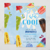 Popsicle Twee Koele Zomer Jongen 2e Verjaardag Kaart (Voorkant / Achterkant)