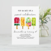 Popsicle verjaardag kaart (Staand voorkant)