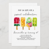 Popsicle verjaardag kaart (Voorkant / Achterkant)