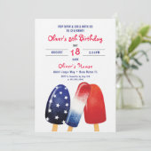 Popsicle Verjaardag Onafhankelijkheidsdag Kinder P Kaart (Staand voorkant)