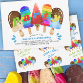 Popsicle verjaardagsfeestje elke leeftijd jongens  kaart