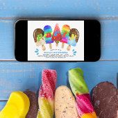 Popsicle verjaardagsfeestje elke leeftijd jongens  kaart