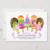 Popsicle verjaardagsfeestje elke leeftijd meisjes kaart (Voorkant)