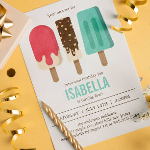 Popsicle Verjaardagsfeestje Kaart