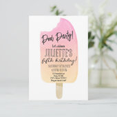 Popsicle verjaardagsfeestje zomer uitnodiging bewe (Staand voorkant)