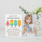 Popsicle verjaardagsuitnodiging voor kinderen kaart (Staand voorkant)