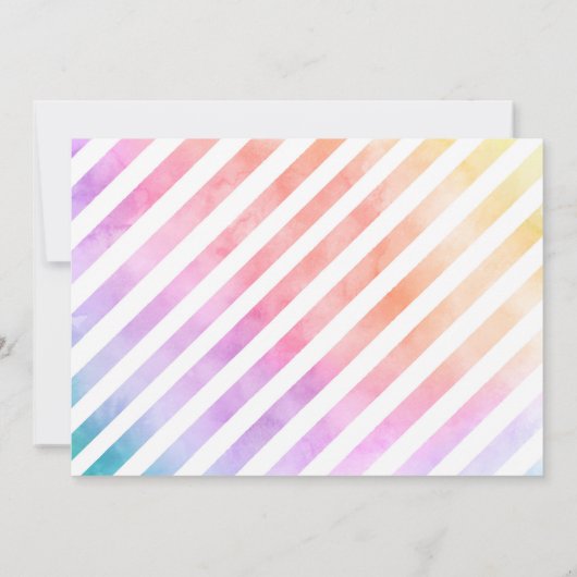 Popsicle Waterverf roze meisje verjaardagsuitnodig Kaart (Achterkant)