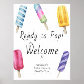 Popsicle Welkom baby shower feest foam board Poster (Voorkant)