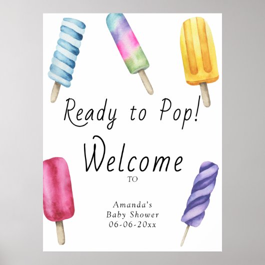 Popsicle Welkom baby shower feest foam board Poster (Voorkant)