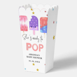 Popsicle Ze is klaar om pop Baby shower Bedankdoosjes