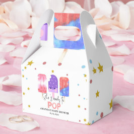 Popsicle Ze is klaar om pop Baby shower Bedankdoosjes