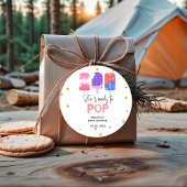 Popsicle Ze is klaar om pop Baby shower Bedankjes Labels
