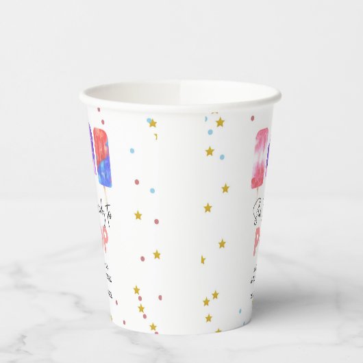 Popsicle Ze is klaar om pop Baby shower Papieren Bekers (Links)