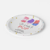 Popsicle Ze is klaar om pop Baby shower Papieren Bordje (Gekanteld)