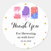 Popsicle Ze is klaar om pop Baby shower Ronde Sticker (Voorkant)