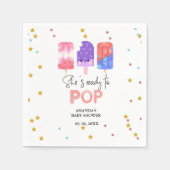 Popsicle Ze is klaar om pop Baby shower Servet (Voorkant)