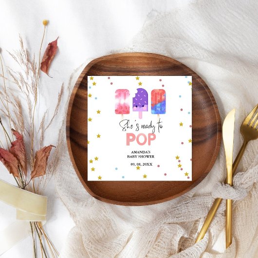 Popsicle Ze is klaar om pop Baby shower Servet