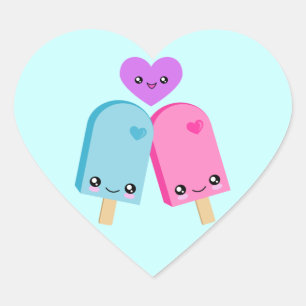 Popsicle Zoete Kawaii Hart Stickers