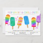 Popsicle Zomer uitnodiging, Zomerfeest Buren Kaart (Voorkant)