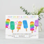 Popsicle Zomer uitnodiging, Zomerfeest Buren Kaart (Staand voorkant)