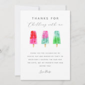 Popsicle Zomer Verjaardagsfeest Bedankkaart (Voorkant)