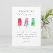 Popsicle Zomer Verjaardagsfeest Bedankkaart (Staand voorkant)