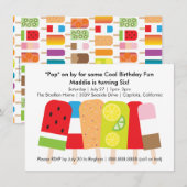 Popsicle Zomer Verjaardagsfeest Kaart (Voorkant / Achterkant)