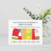 Popsicle Zomer Verjaardagsfeest Kaart (Staand voorkant)