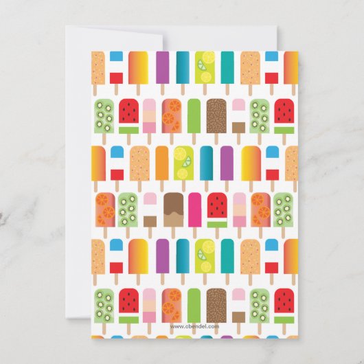 Popsicle Zomer Verjaardagsfeest Kaart (Achterkant)