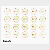 Popsicle Zomer Verjaardagsfeest Ronde Sticker (Vel)