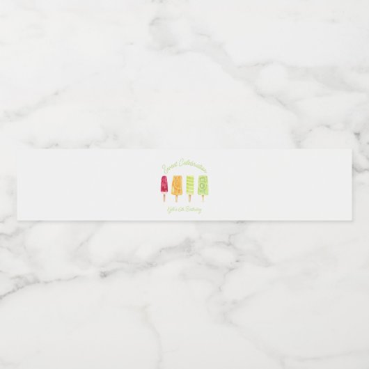 Popsicle Zomer Verjaardagsfeest Waterfles Etiket (Enkel label)