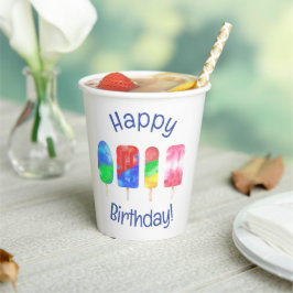 Popsicle Zomerfeest Papieren Bekers