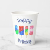 Popsicle Zomerfeest Papieren Bekers (Voorkant)
